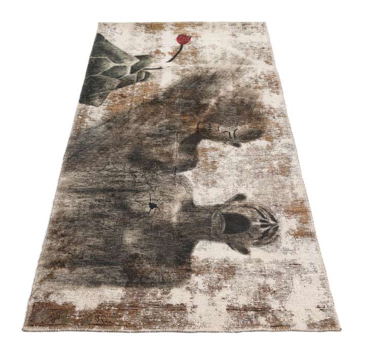 3' x 5' 9 Hand Knotted Ultra Vintage Persian Wool Rug