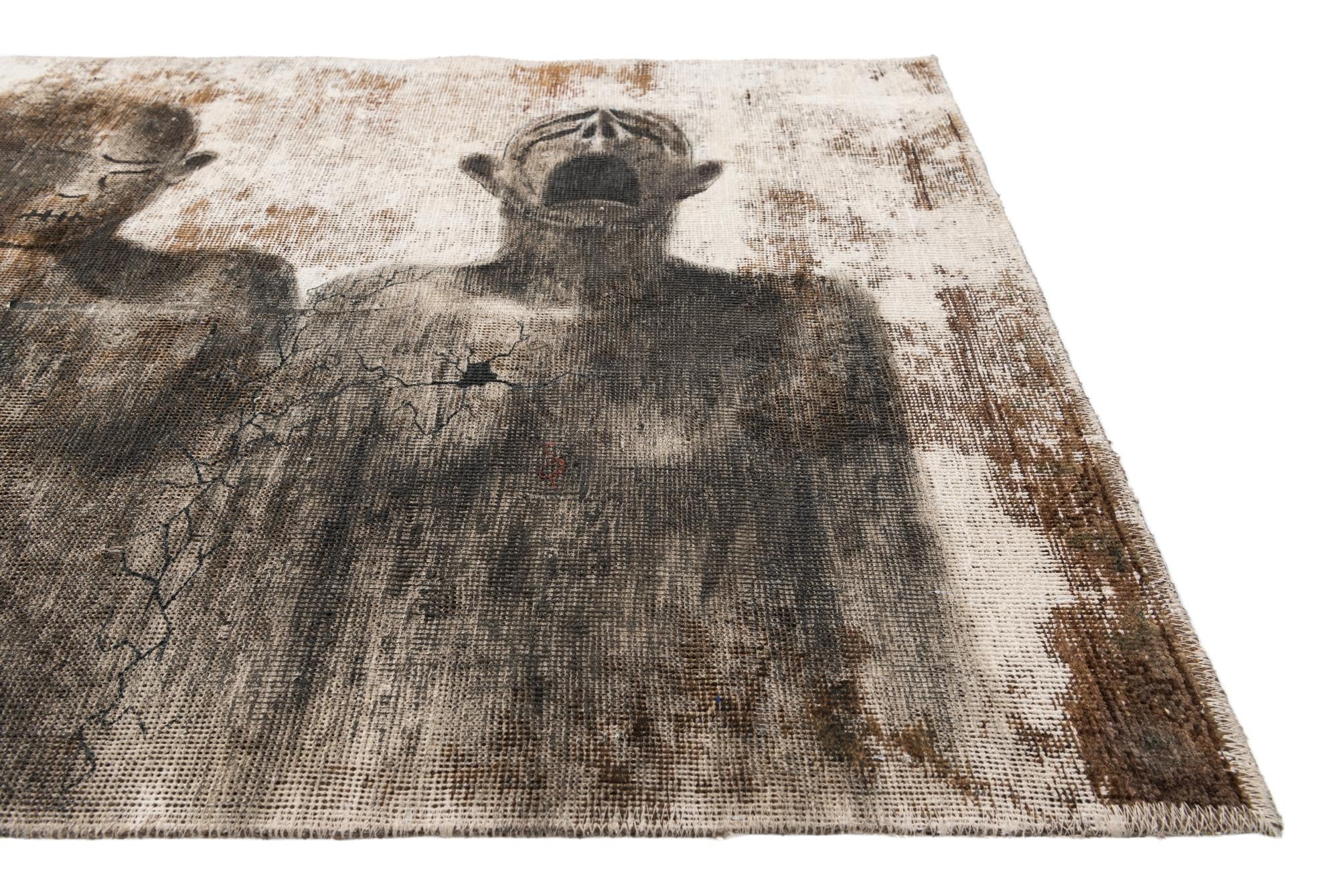 3' x 5' 9 Hand Knotted Ultra Vintage Persian Wool Rug
