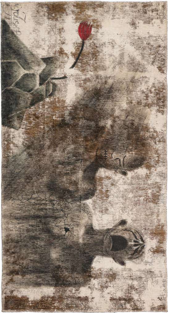 3' x 5' 9 Hand Knotted Ultra Vintage Persian Wool Rug