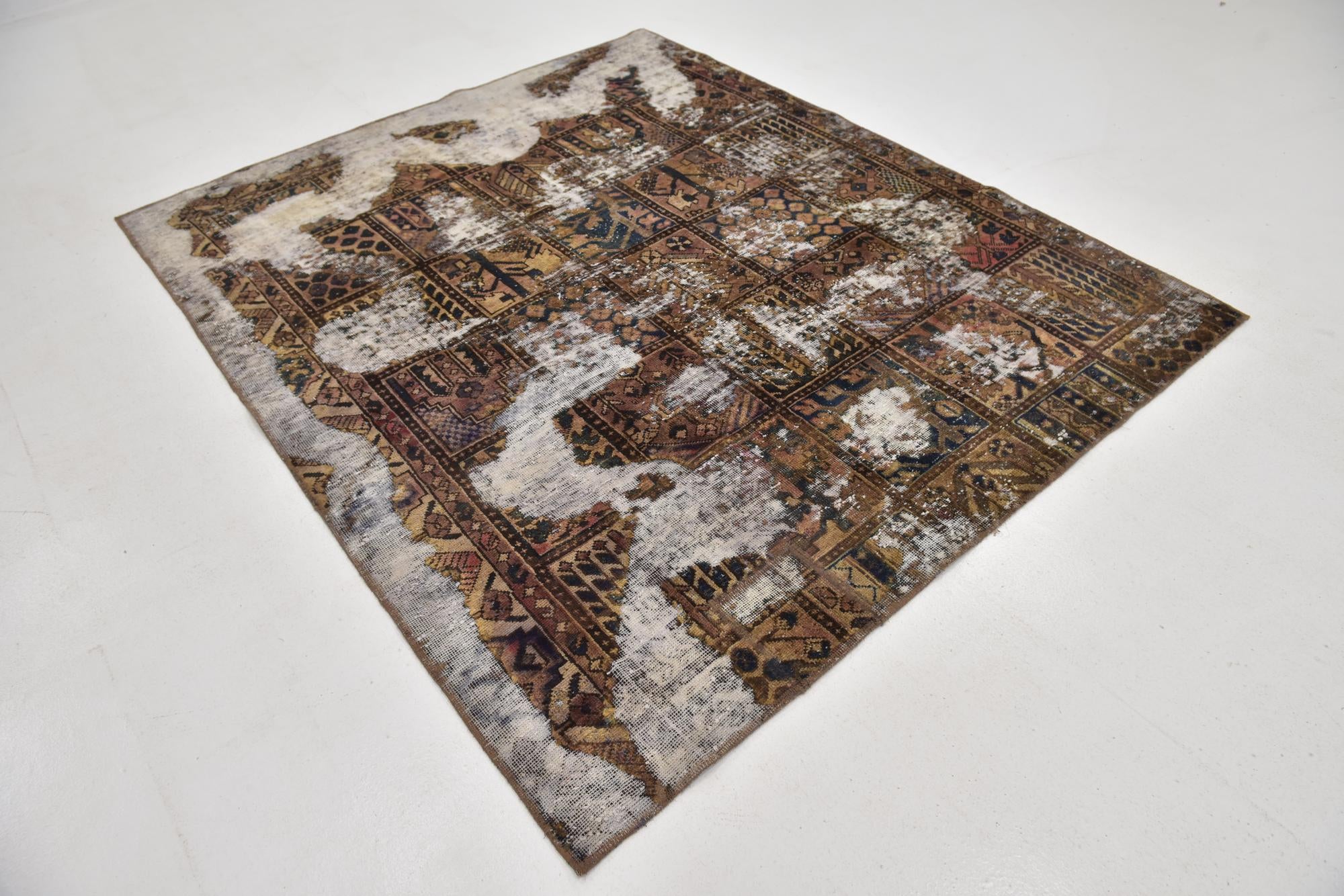 6' 3 x 7' 6 Hand Knotted Ultra Vintage Persian Wool Rug