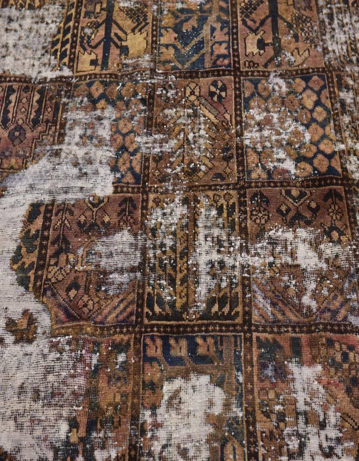 Detail image of 6' 3 x 7' 6  Hand Knotted Ultra Vintage Persian Wool Rug