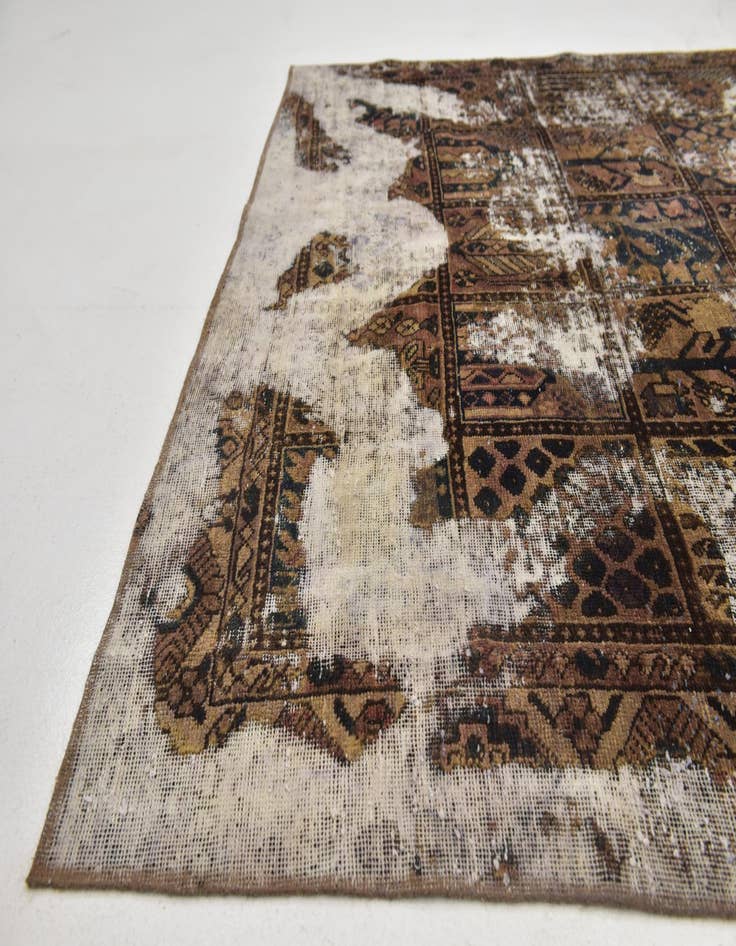 Detail image of 6' 3 x 7' 6  Hand Knotted Ultra Vintage Persian Wool Rug