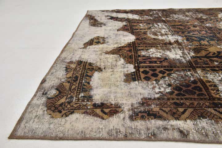 6' 3 x 7' 6 Hand Knotted Ultra Vintage Persian Wool Rug