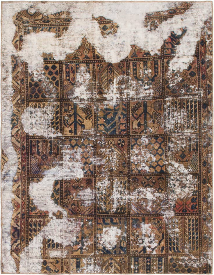 Detail image of 6' 3 x 7' 6 Hand Knotted Ultra Vintage Persian Wool Rug
