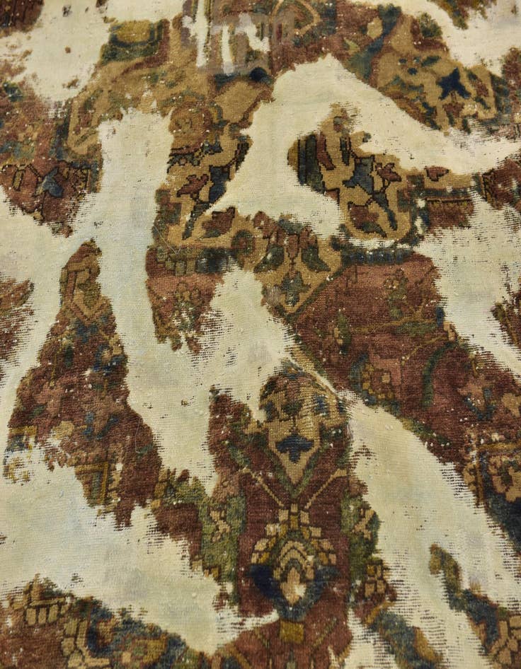 Detail image of 6' 6 x 9'  Hand Knotted Ultra Vintage Persian Wool Rug