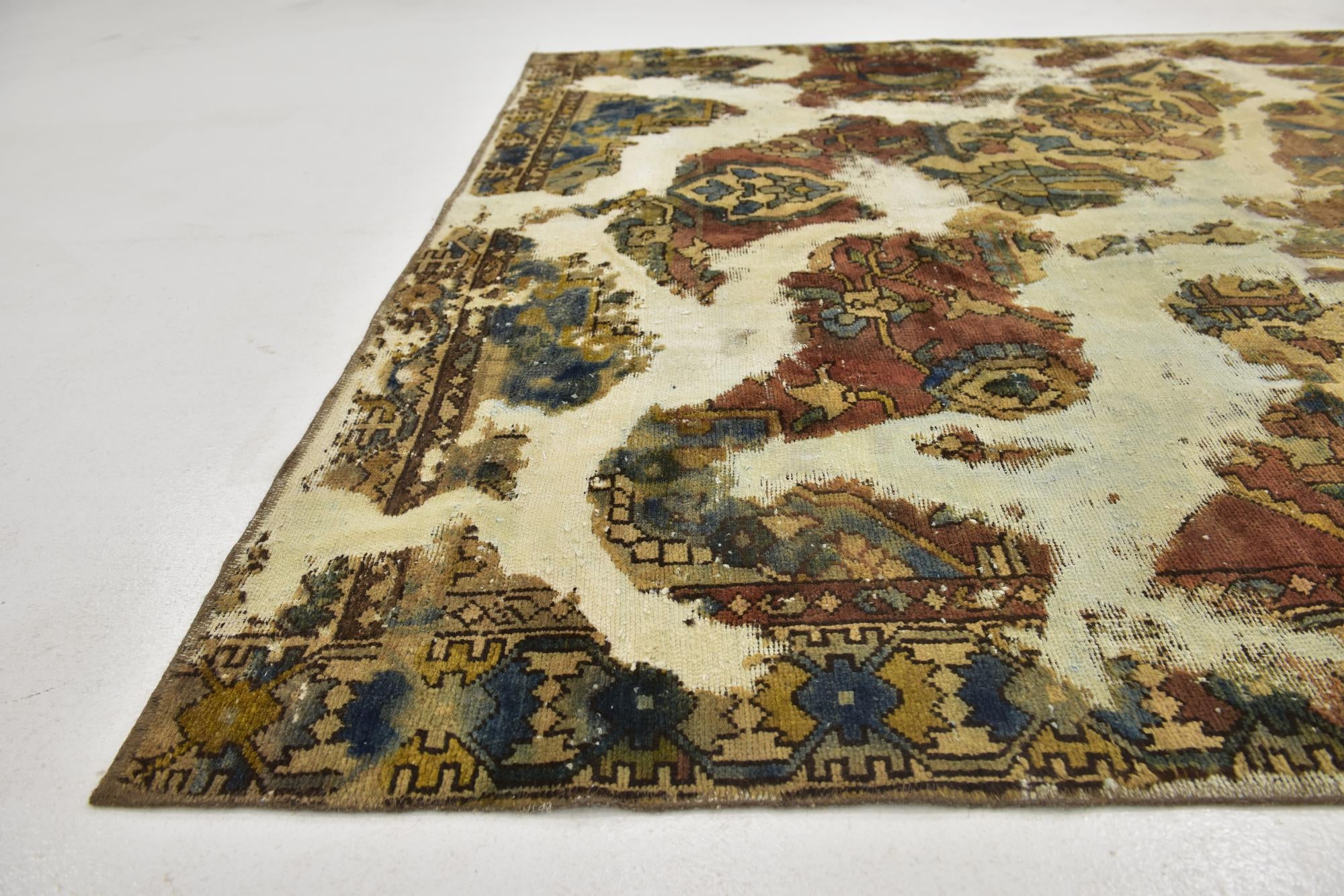 6' 6 x 9' Hand Knotted Ultra Vintage Persian Wool Rug