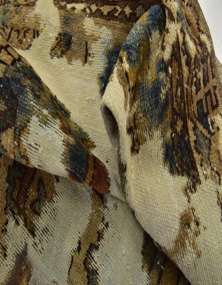 Detail image of 6' 6 x 9'  Hand Knotted Ultra Vintage Persian Wool Rug