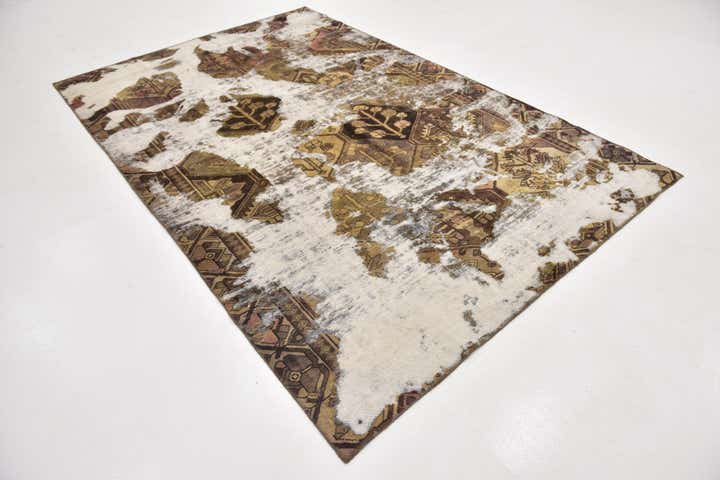 6' 3 x 9' 8 Hand Knotted Ultra Vintage Persian Wool Rug