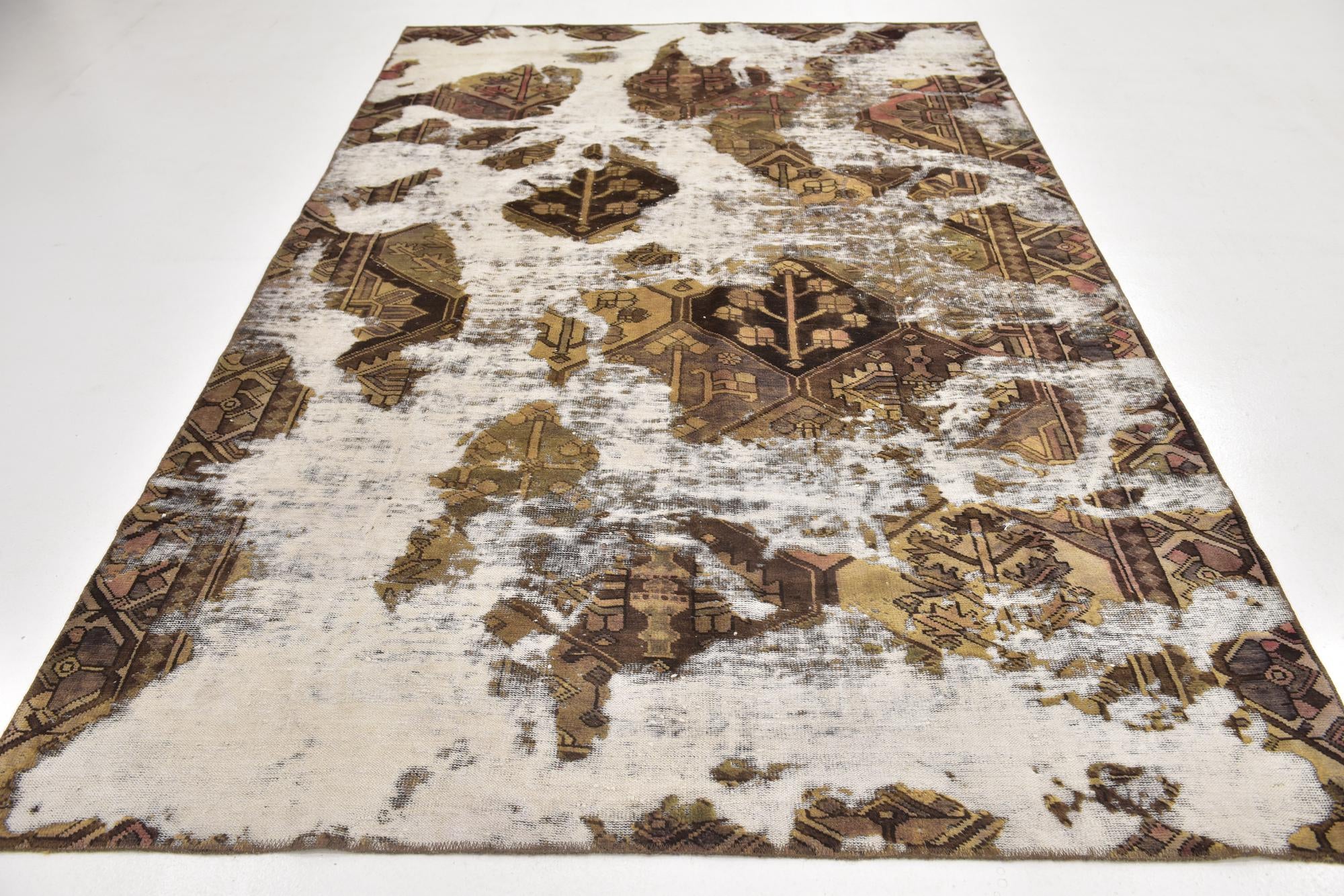 6' 3 x 9' 8 Hand Knotted Ultra Vintage Persian Wool Rug
