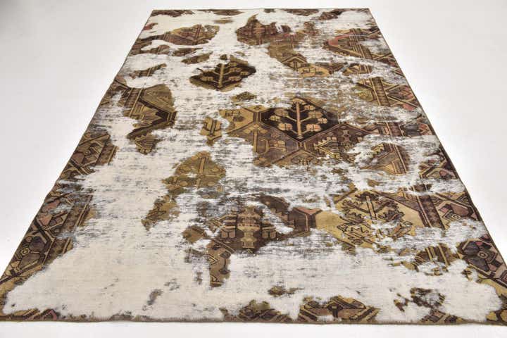 6' 3 x 9' 8 Hand Knotted Ultra Vintage Persian Wool Rug