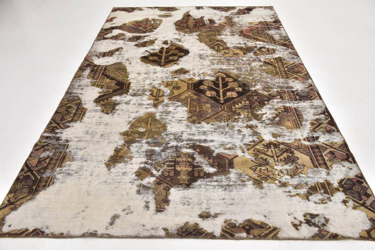 Detail image of 6' 3 x 9' 8 Hand Knotted Ultra Vintage Persian Wool Rug