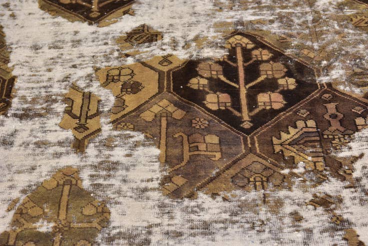 Detail image of 6' 3 x 9' 8 Hand Knotted Ultra Vintage Persian Wool Rug
