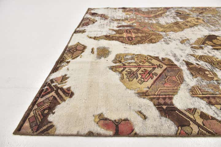 6' 3 x 9' 8 Hand Knotted Ultra Vintage Persian Wool Rug
