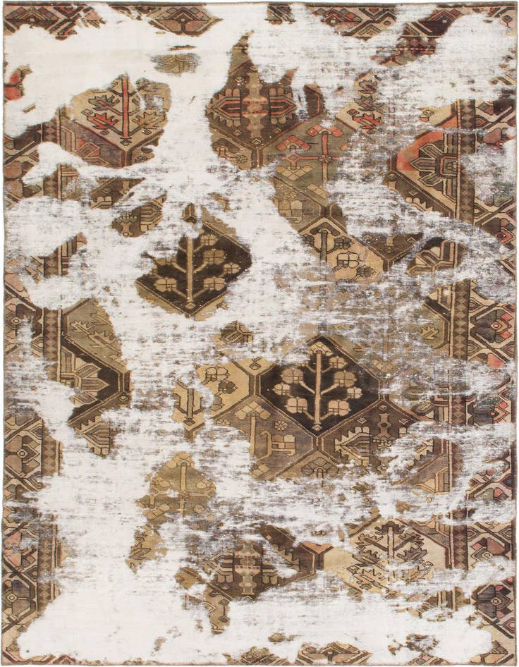 Detail image of 6' 3 x 9' 8 Hand Knotted Ultra Vintage Persian Wool Rug