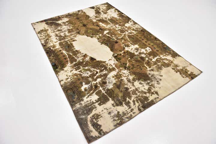 4' 9 x 7' Hand Knotted Ultra Vintage Persian Wool Rug