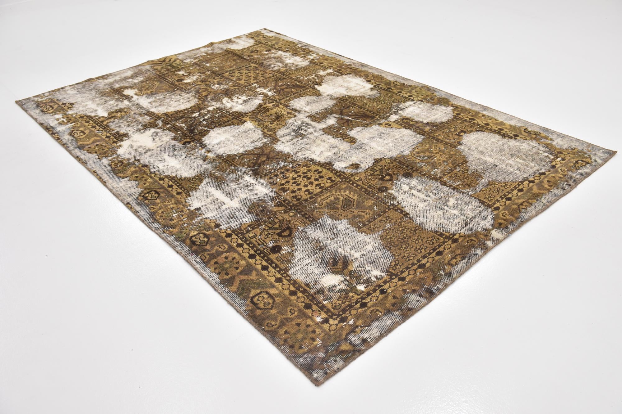 6' 3 x 9' 2 Hand Knotted Ultra Vintage Persian Wool Rug