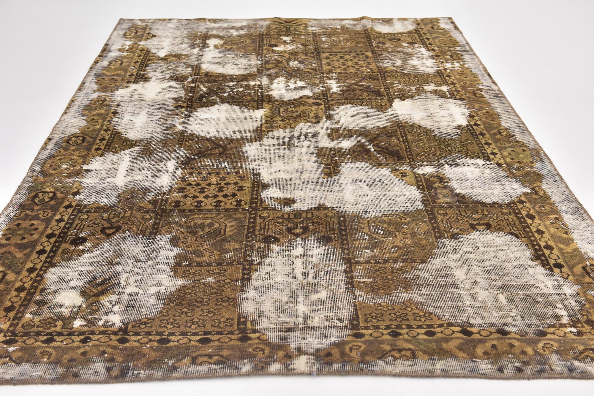 6' 3 x 9' 2 Hand Knotted Ultra Vintage Persian Wool Rug