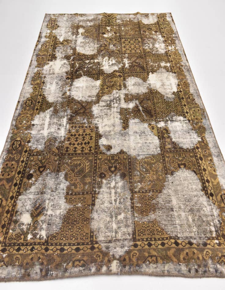 Detail image of 6' 3 x 9' 2  Hand Knotted Ultra Vintage Persian Wool Rug