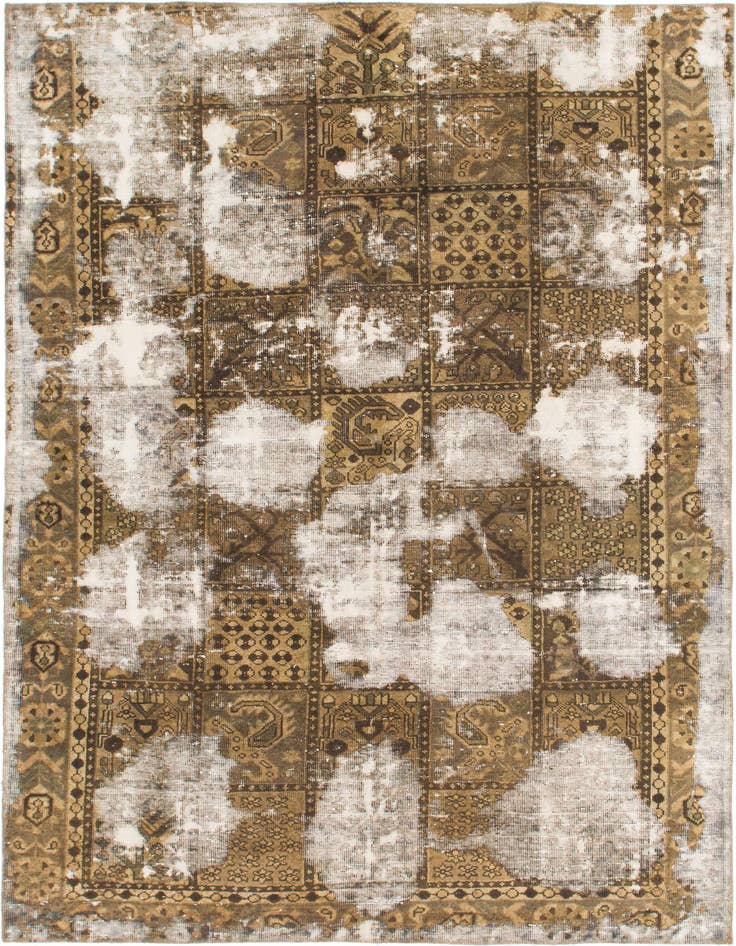 Detail image of 6' 3 x 9' 2 Hand Knotted Ultra Vintage Persian Wool Rug