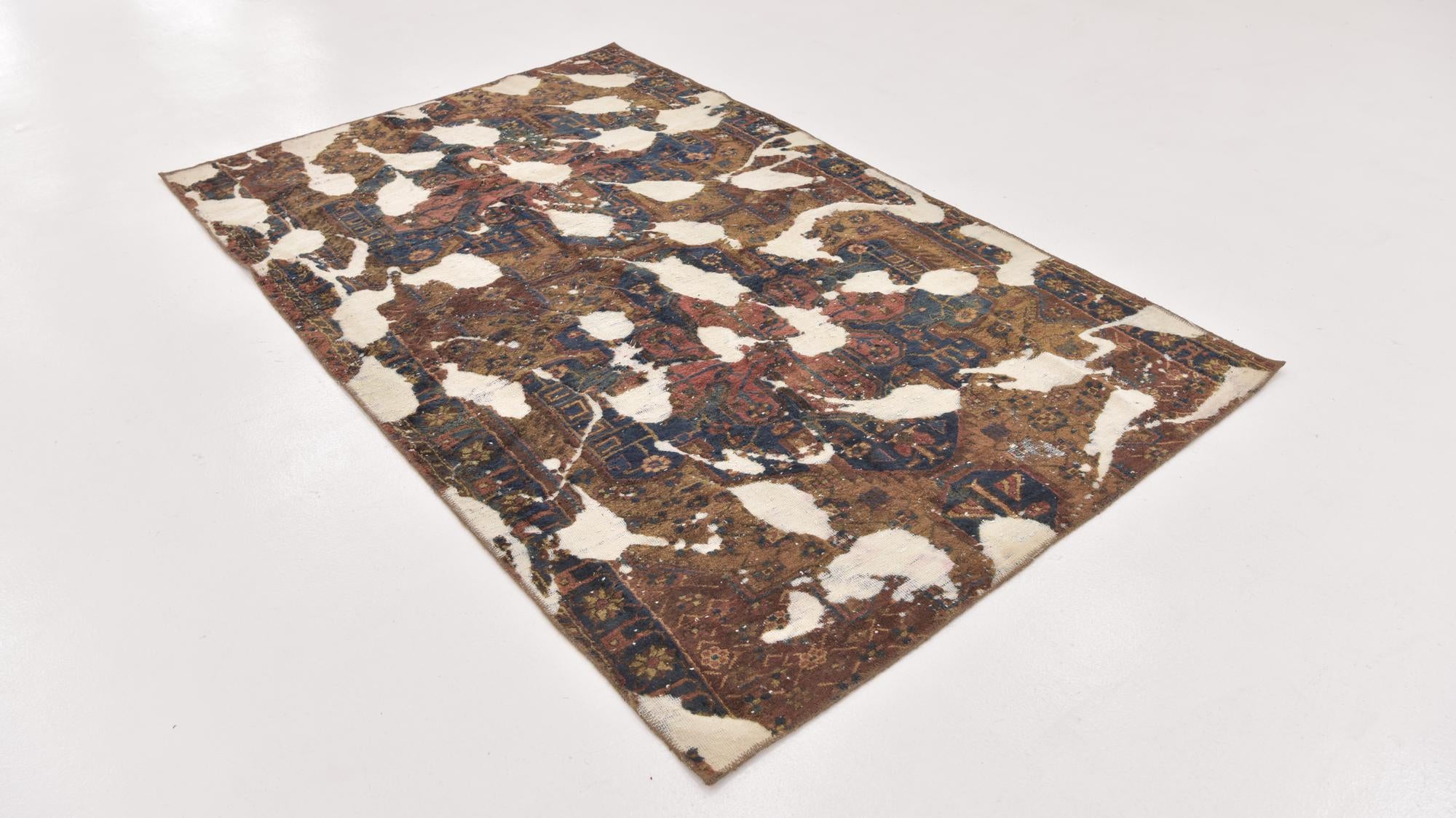 4' 8 x 7' 4 Hand Knotted Ultra Vintage Persian Wool Rug
