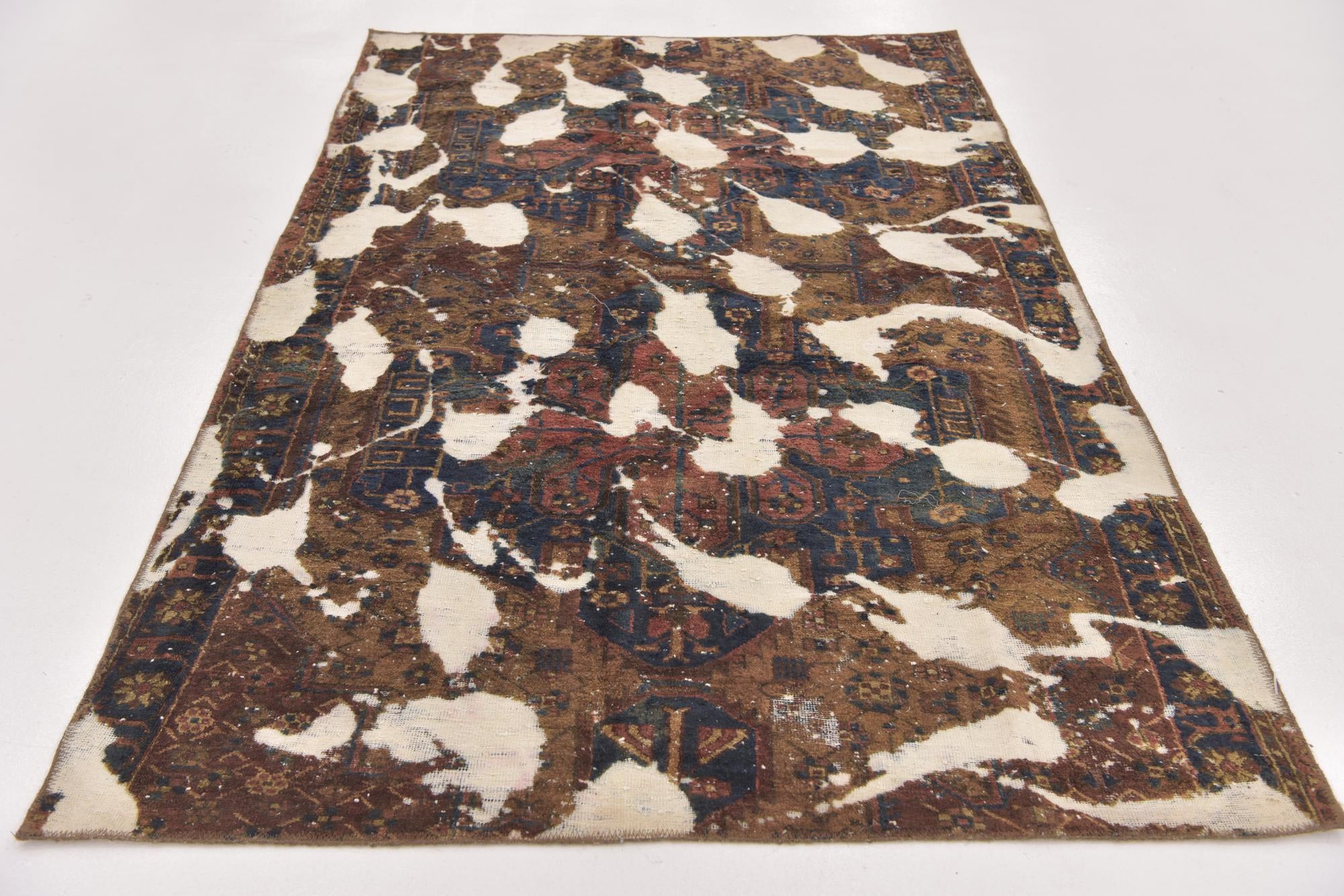 4' 8 x 7' 4 Hand Knotted Ultra Vintage Persian Wool Rug