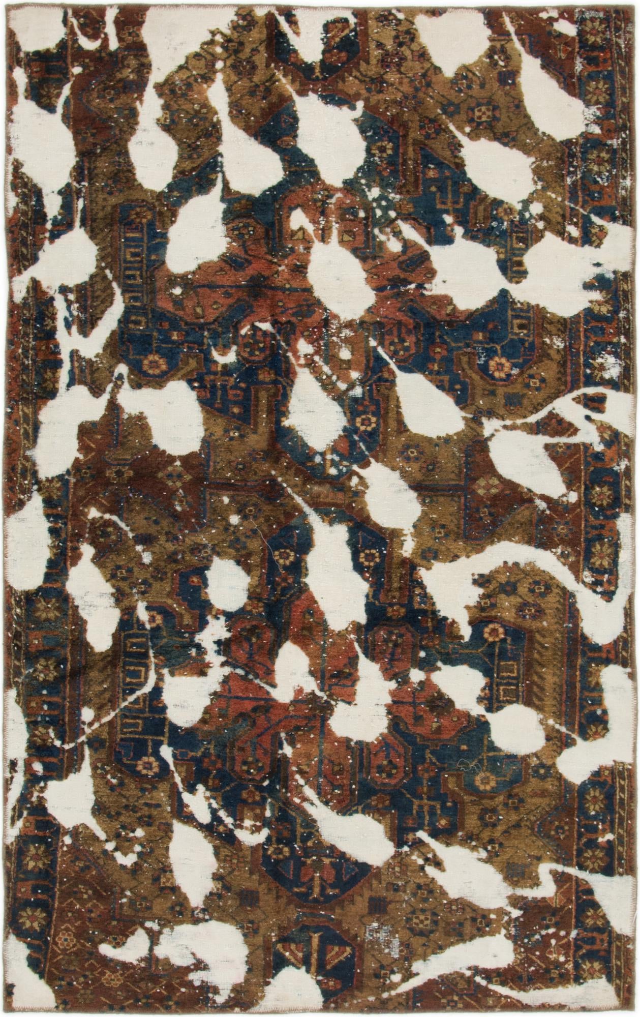 4' 8 x 7' 4 Hand Knotted Ultra Vintage Persian Wool Rug