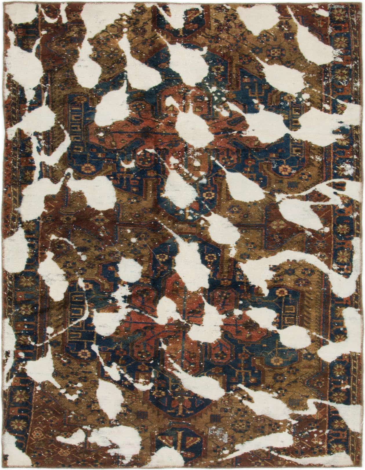 Primary image 4' 8 x 7' 4  Hand Knotted Ultra Vintage Persian Wool Rug