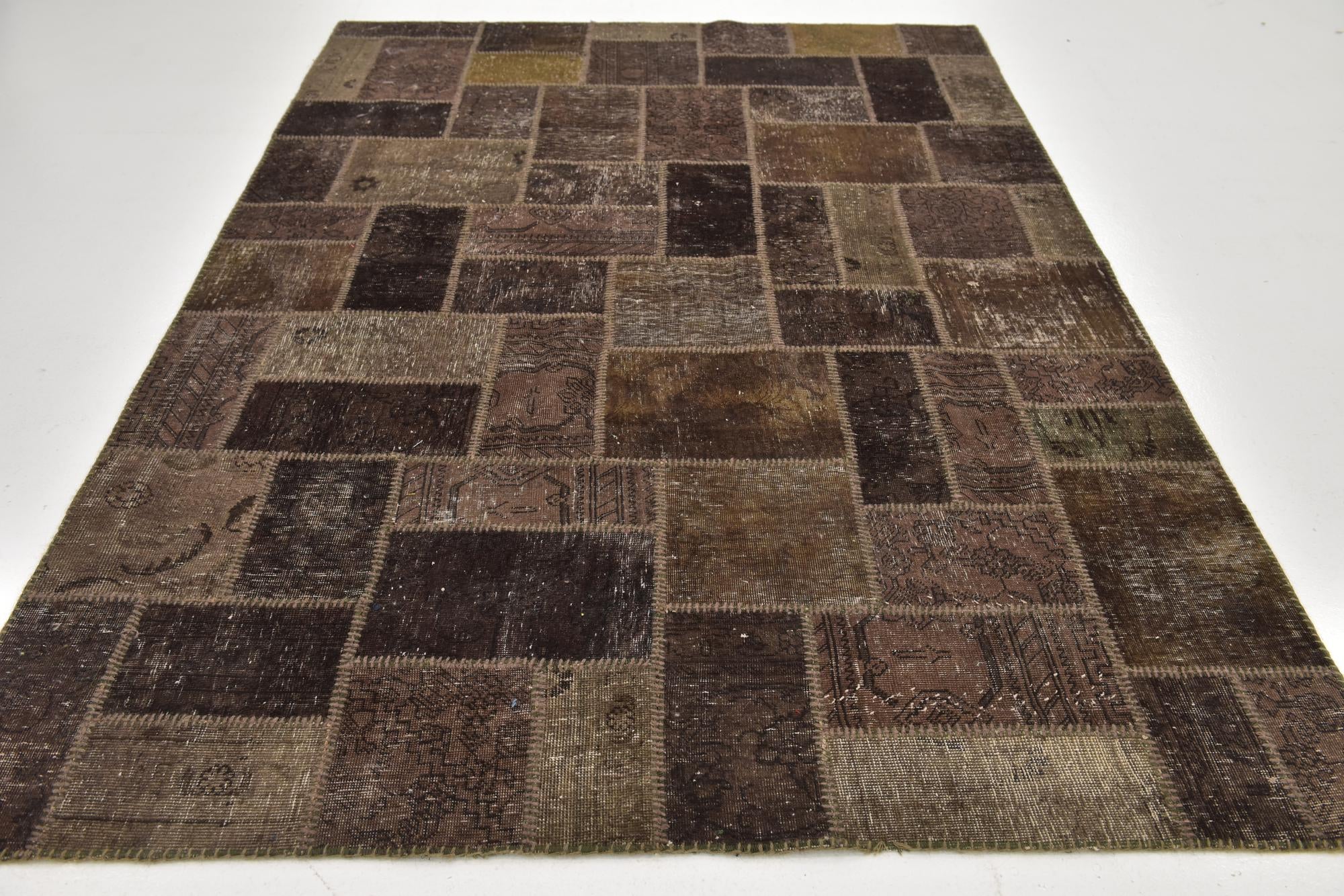 5' 10 x 8' 3 Hand Knotted Ultra Vintage Persian Wool Rug