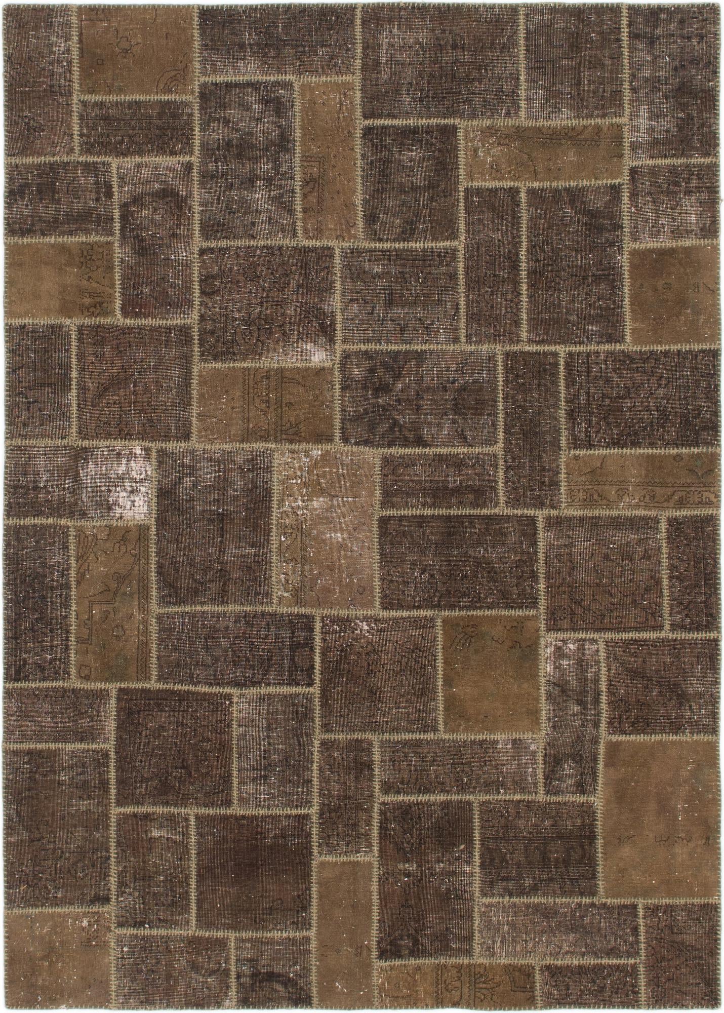5' 9 x 8' Hand Knotted Ultra Vintage Persian Wool Rug