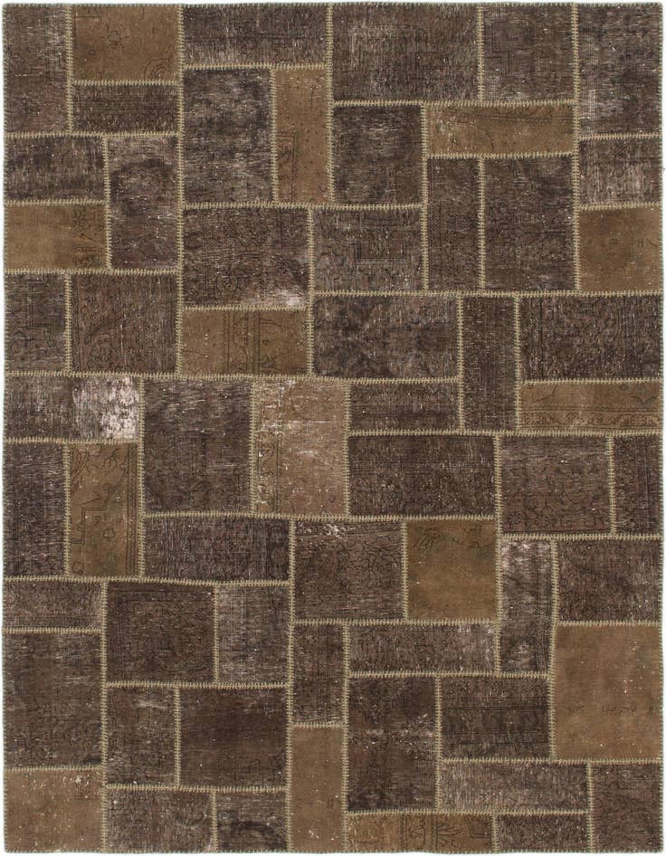 Detail image of 5' 9 x 8' Hand Knotted Ultra Vintage Persian Wool Rug