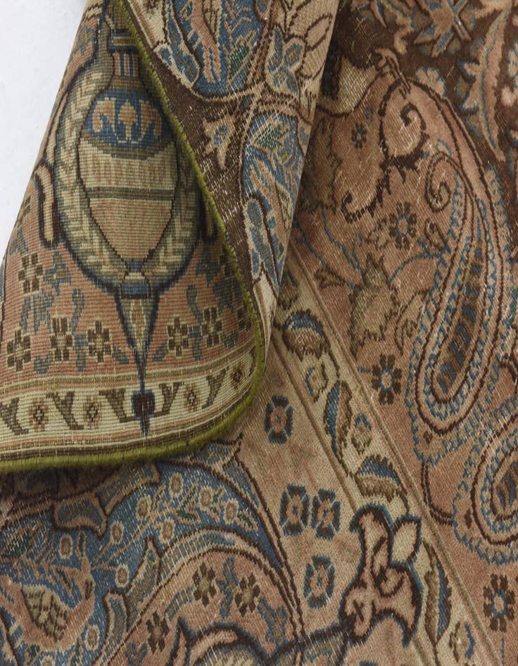 Detail image of 9' 4 x 13'  Hand Knotted Ultra Vintage Persian Wool Rug