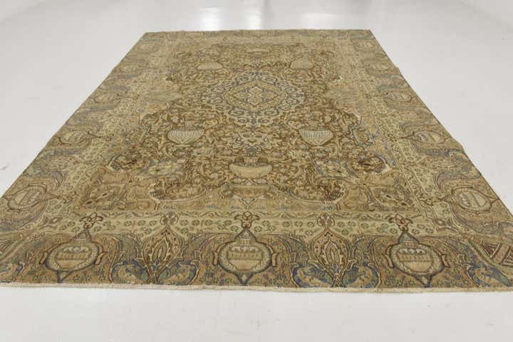 9' x 12' Hand Knotted Ultra Vintage Persian Wool Rug