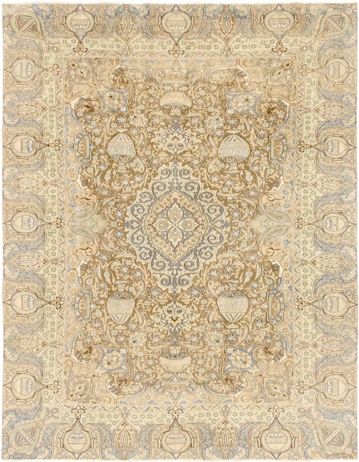 Detail image of 9' x 12' Hand Knotted Ultra Vintage Persian Wool Rug