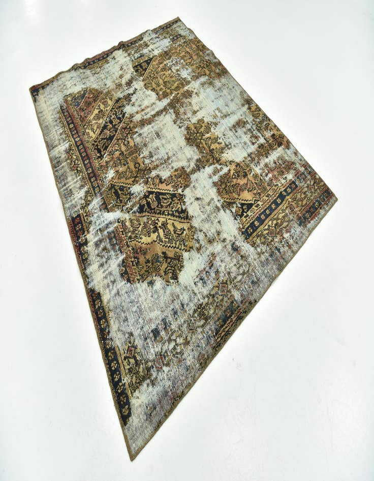 Detail image of 6' 6 x 8' 2  Hand Knotted Ultra Vintage Persian Wool Rug