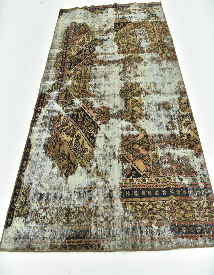 Detail image of 6' 6 x 8' 2  Hand Knotted Ultra Vintage Persian Wool Rug