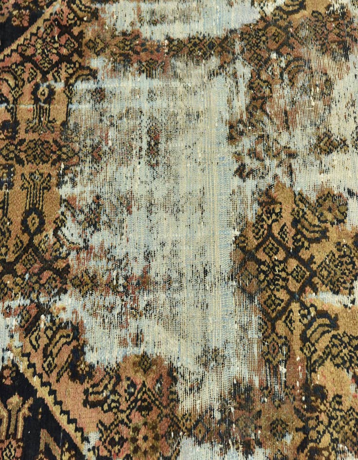 Detail image of 6' 6 x 8' 2  Hand Knotted Ultra Vintage Persian Wool Rug