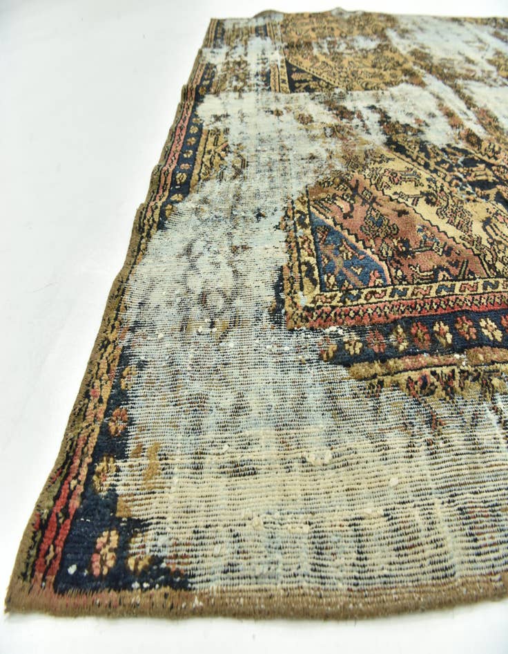 Detail image of 6' 6 x 8' 2  Hand Knotted Ultra Vintage Persian Wool Rug