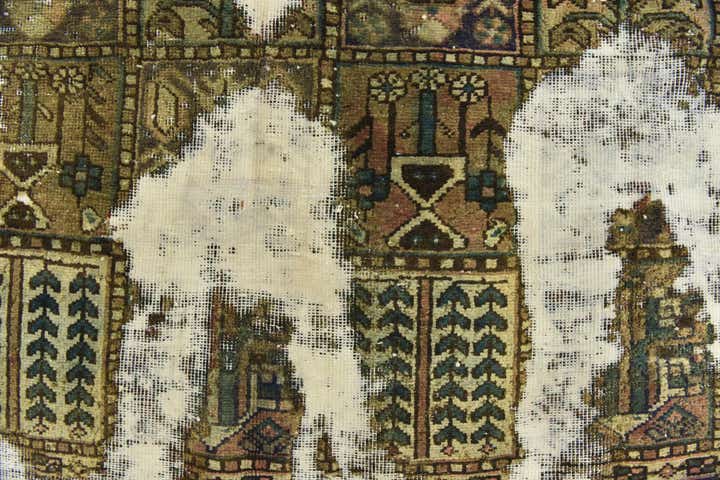 5' 7 x 7' 5 Hand Knotted Ultra Vintage Persian Wool Rug