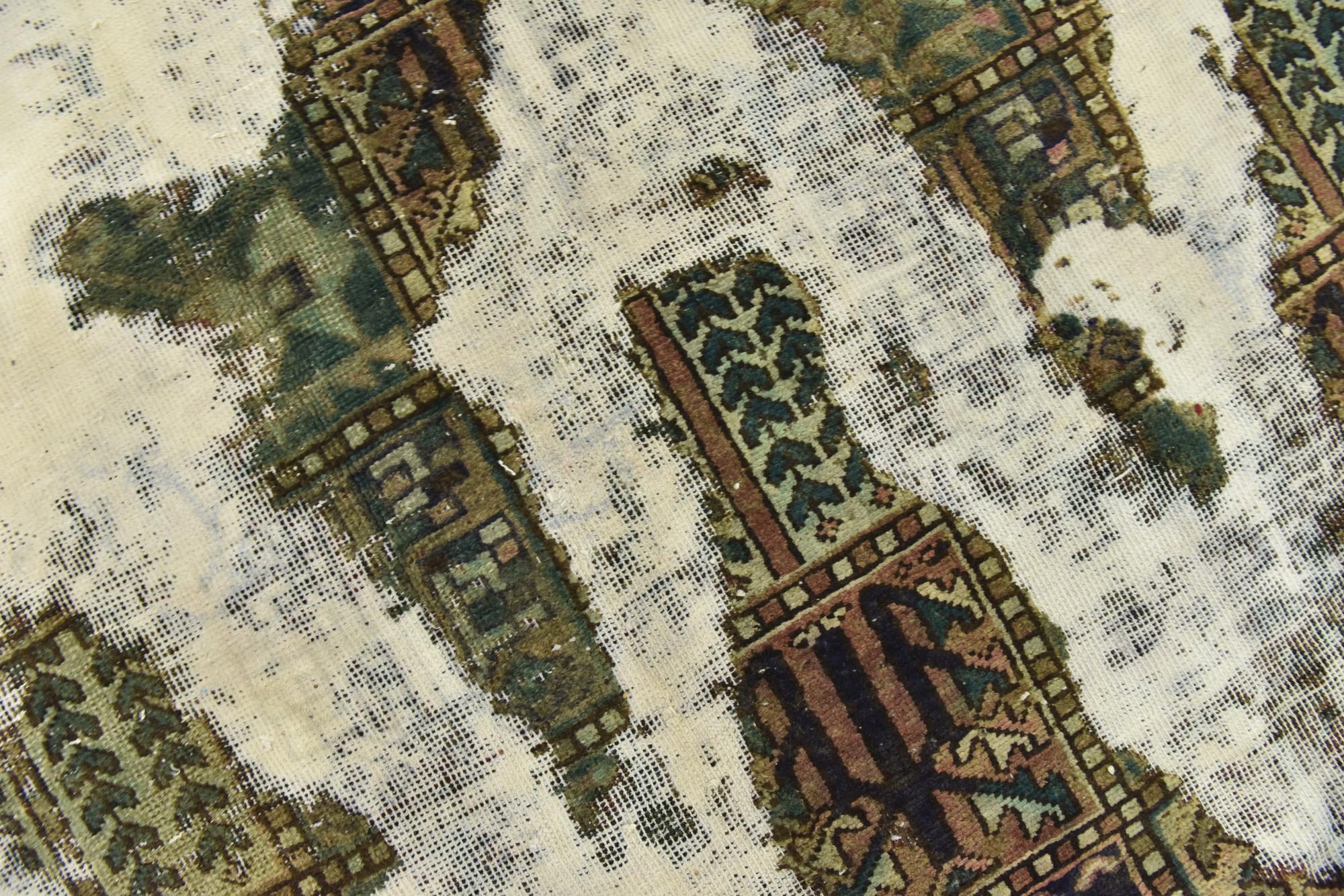 5' 7 x 7' 5 Hand Knotted Ultra Vintage Persian Wool Rug