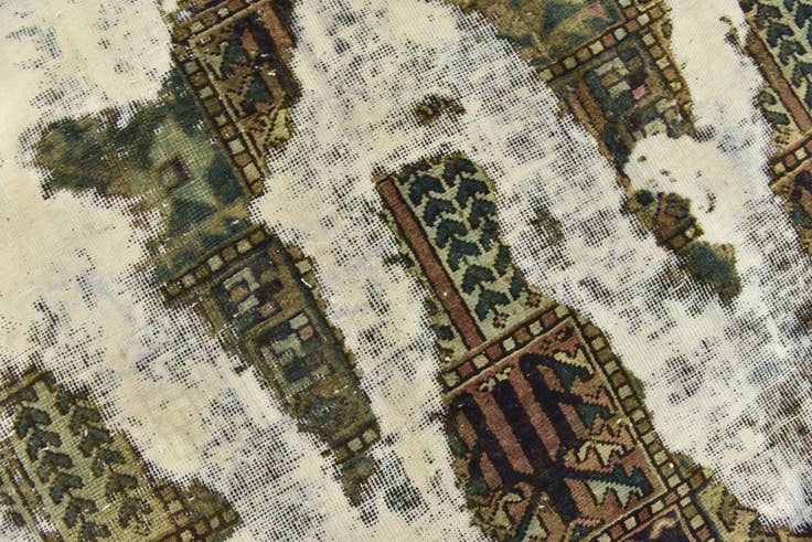 Detail image of 5' 7 x 7' 5 Hand Knotted Ultra Vintage Persian Wool Rug