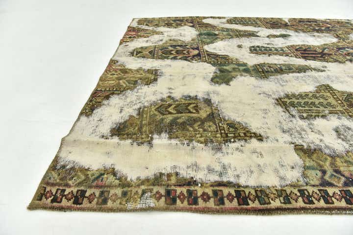 5' 7 x 7' 5 Hand Knotted Ultra Vintage Persian Wool Rug