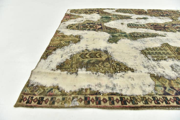 Detail image of 5' 7 x 7' 5 Hand Knotted Ultra Vintage Persian Wool Rug