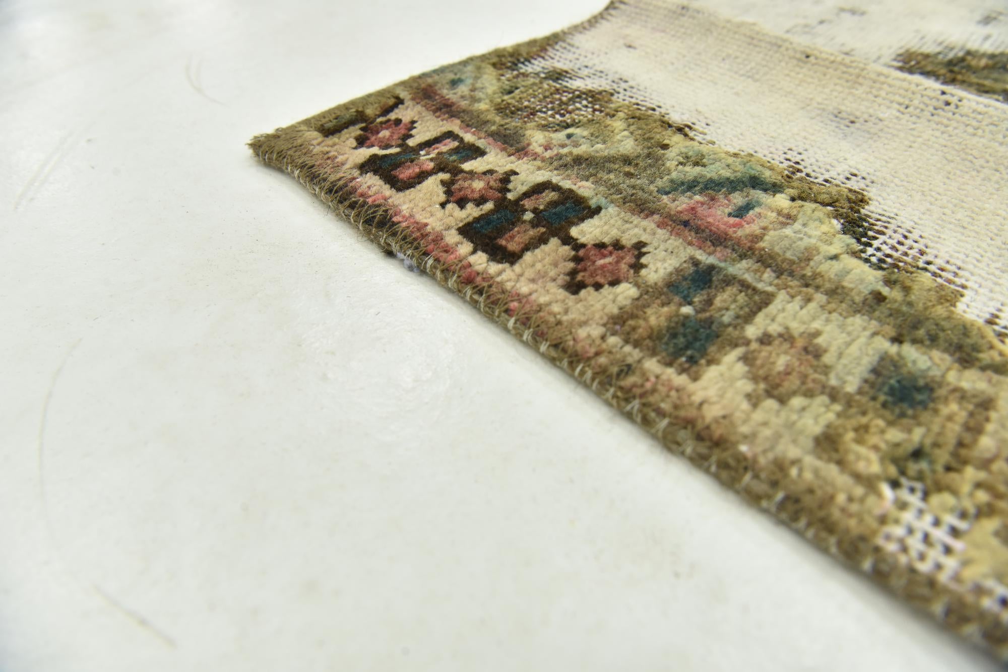 5' 7 x 7' 5 Hand Knotted Ultra Vintage Persian Wool Rug