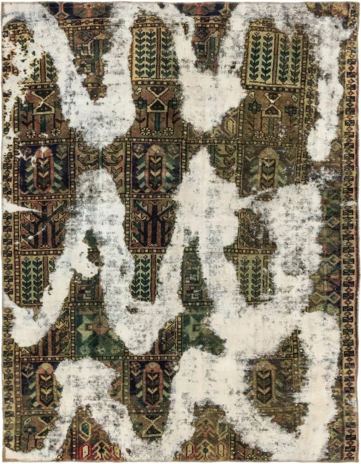 Detail image of 5' 7 x 7' 5 Hand Knotted Ultra Vintage Persian Wool Rug