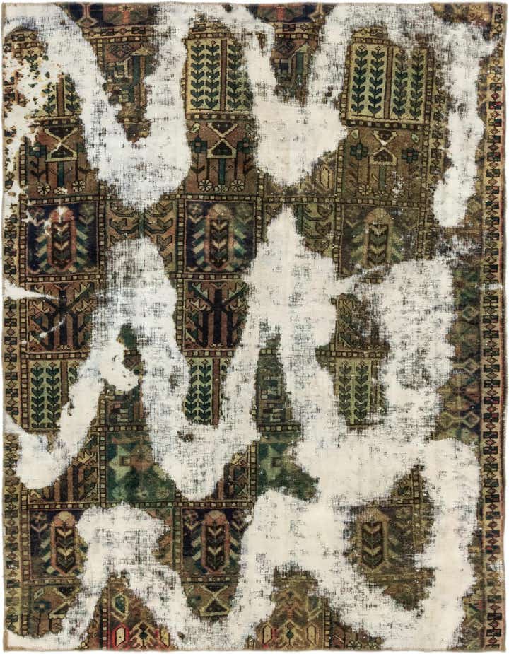 5' 7 x 7' 5 Hand Knotted Ultra Vintage Persian Wool Rug