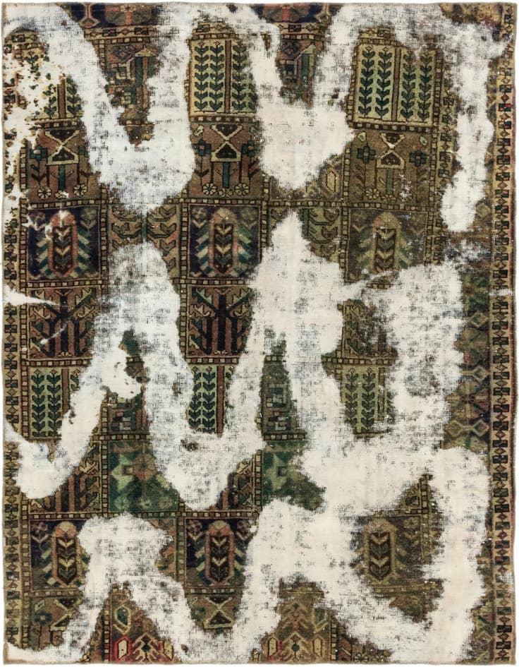Detail image of 5' 7 x 7' 5 Hand Knotted Ultra Vintage Persian Wool Rug