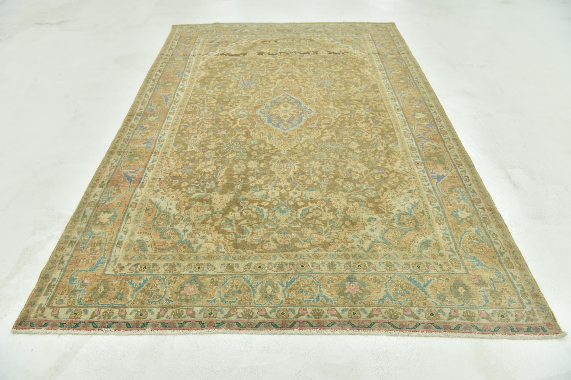 6' 2 x 10' 4 Hand Knotted Ultra Vintage Persian Wool Rug