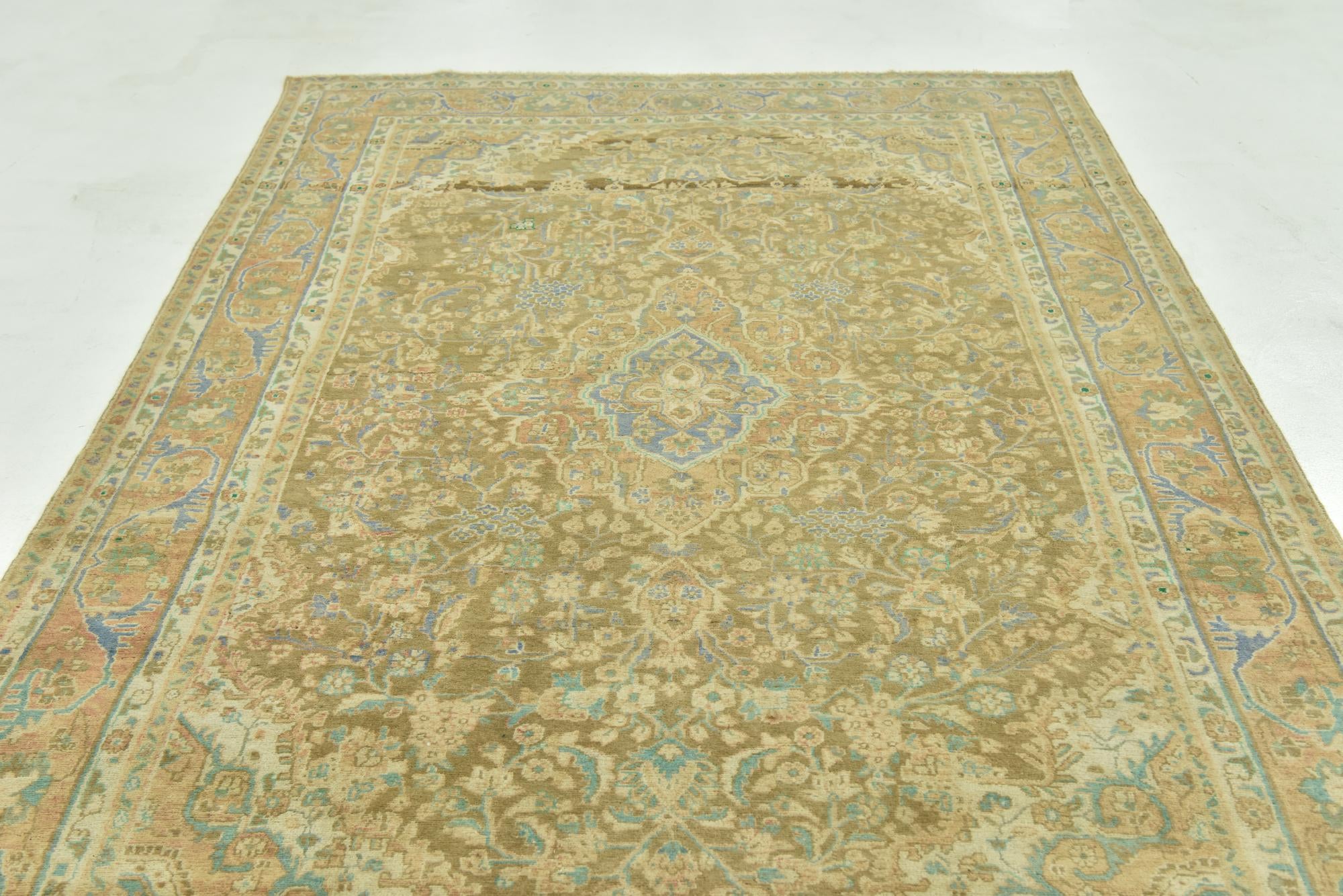 6' 2 x 10' 4 Hand Knotted Ultra Vintage Persian Wool Rug