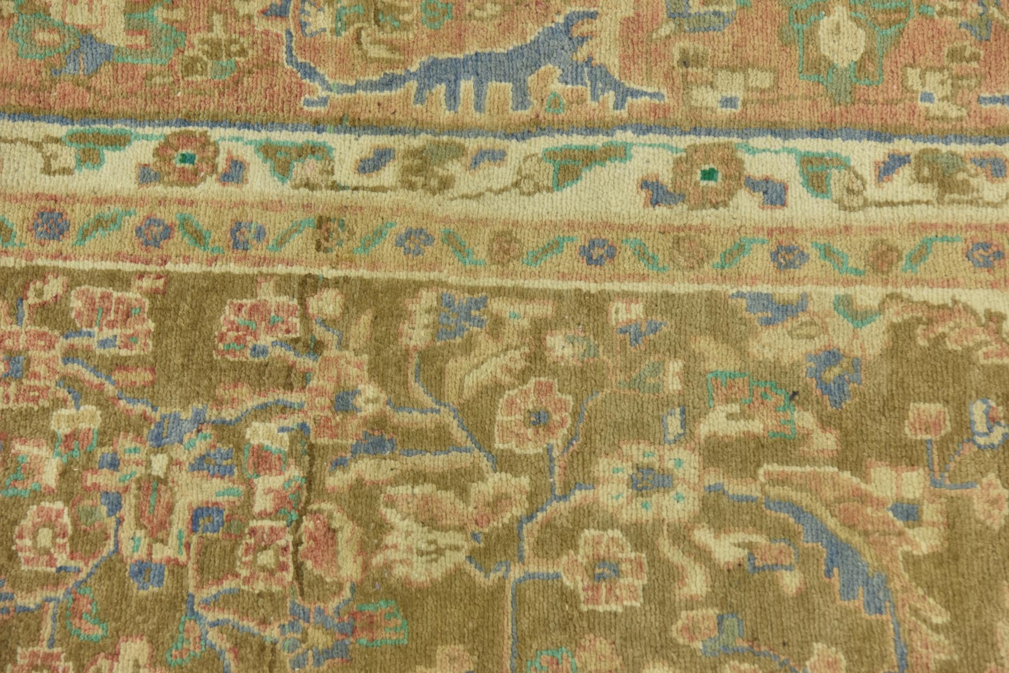6' 2 x 10' 4 Hand Knotted Ultra Vintage Persian Wool Rug