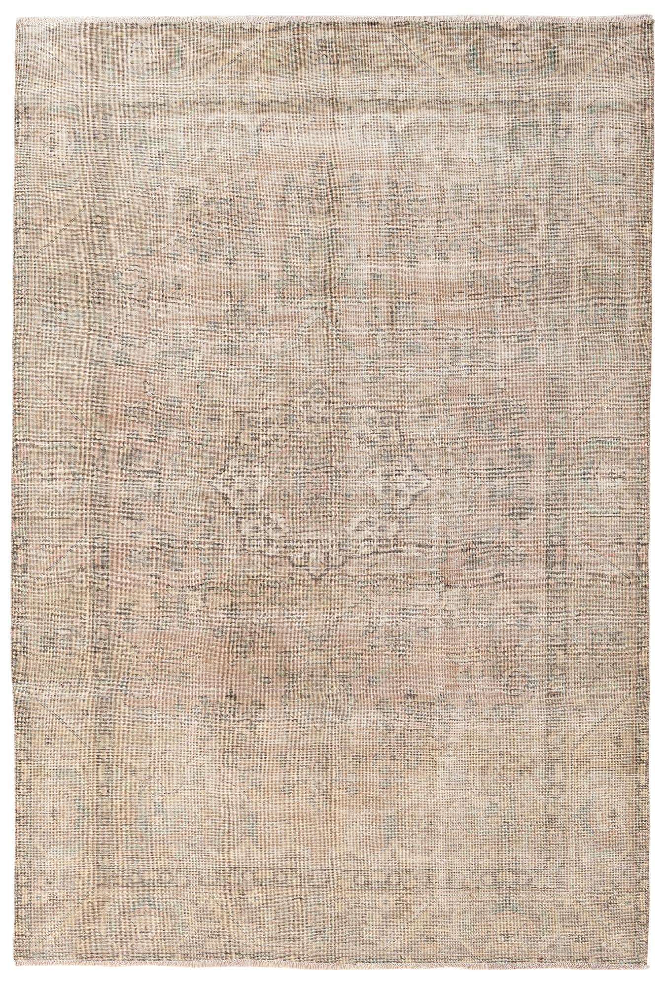 6' 6 x 9' 7 Hand Knotted Ultra Vintage Persian Wool Rug